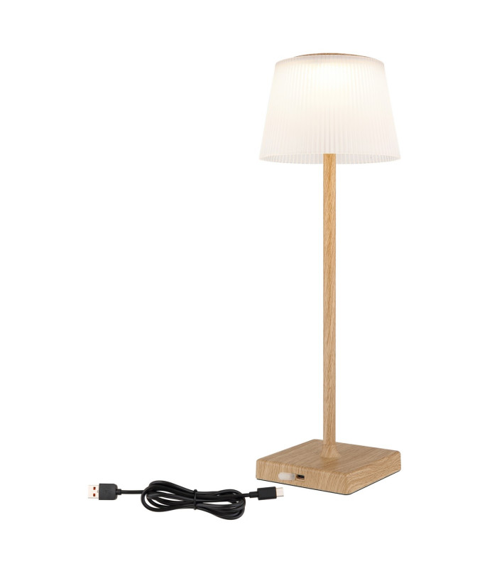 Gregoir Bedside Table Lamp Wood Look Dark IP44 LED Dimmable 3000-4000K Touch Dimmer-8