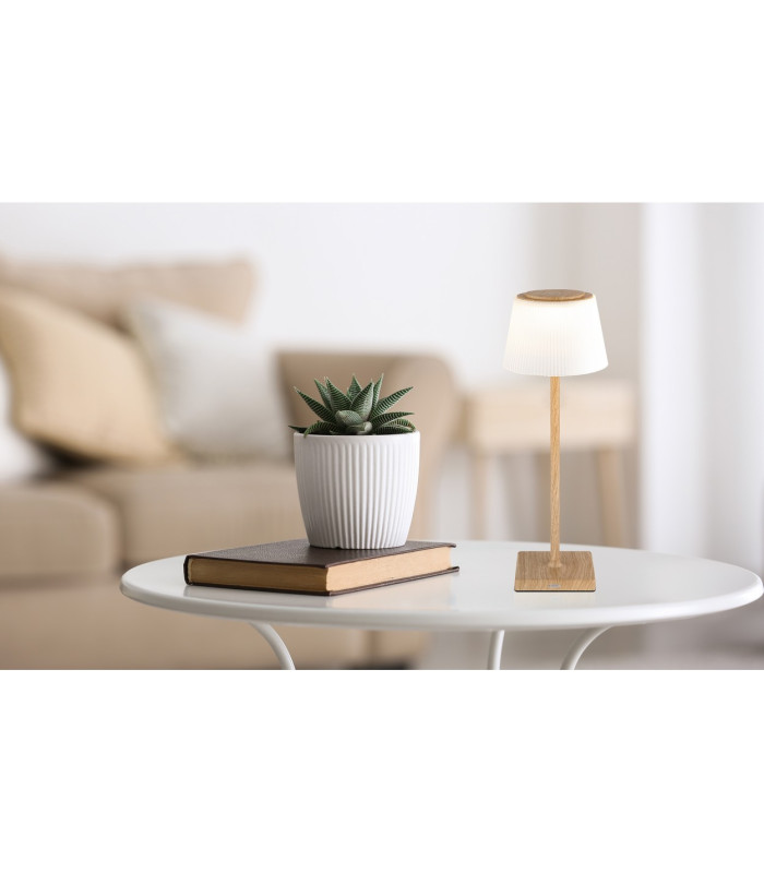 Gregoir Bedside Table Lamp Wood Look Dark IP44 LED Dimmable 3000-4000K Touch Dimmer-13