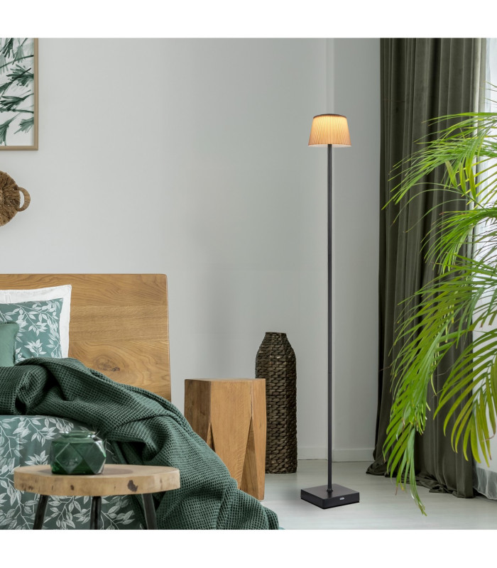 Gregoir LED Integrated Floor Lamp Matt Black Brown IP44 LED Dimmable 3000-4000K Touch Dimmer-9