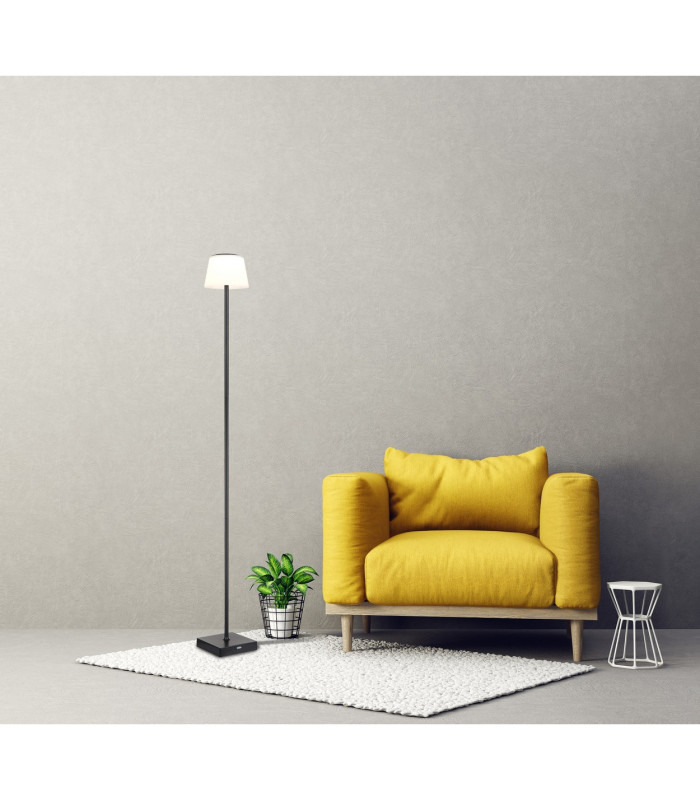 Gregoir LED Integrated Floor Lamp Matt Black White IP44 LED Dimmable 3000-4000K Touch Dimmer-9
