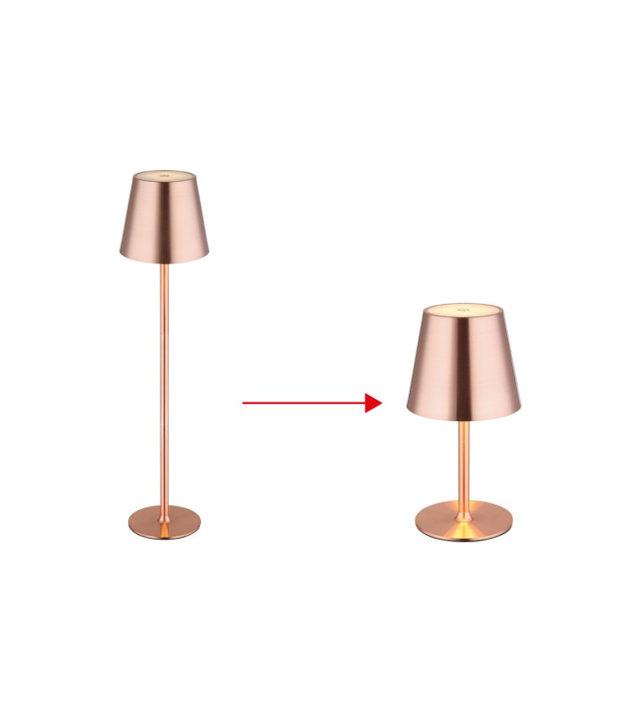 Vannie Bedside Table Lamp Copper Colored Brushed IP44 LED 3000K Touch Dimmer-8