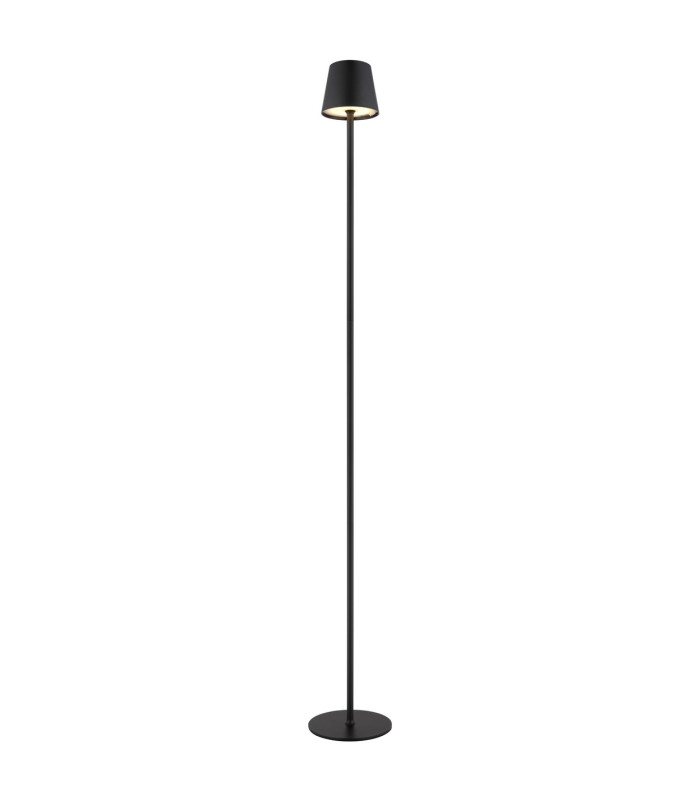 Vannie LED Integrated Floor Lamp Matt Black IP44 LED Dimmable 3000K Touch Dimmer-3