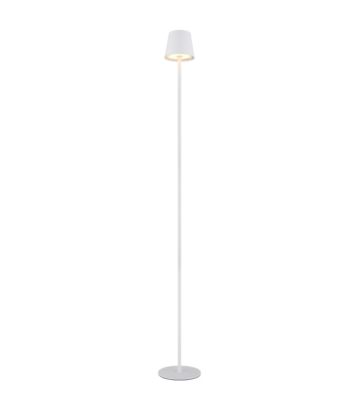 Vannie LED Integrated Floor Lamp White Matt IP44 LED Dimmable 3000K Touch Dimmer-3
