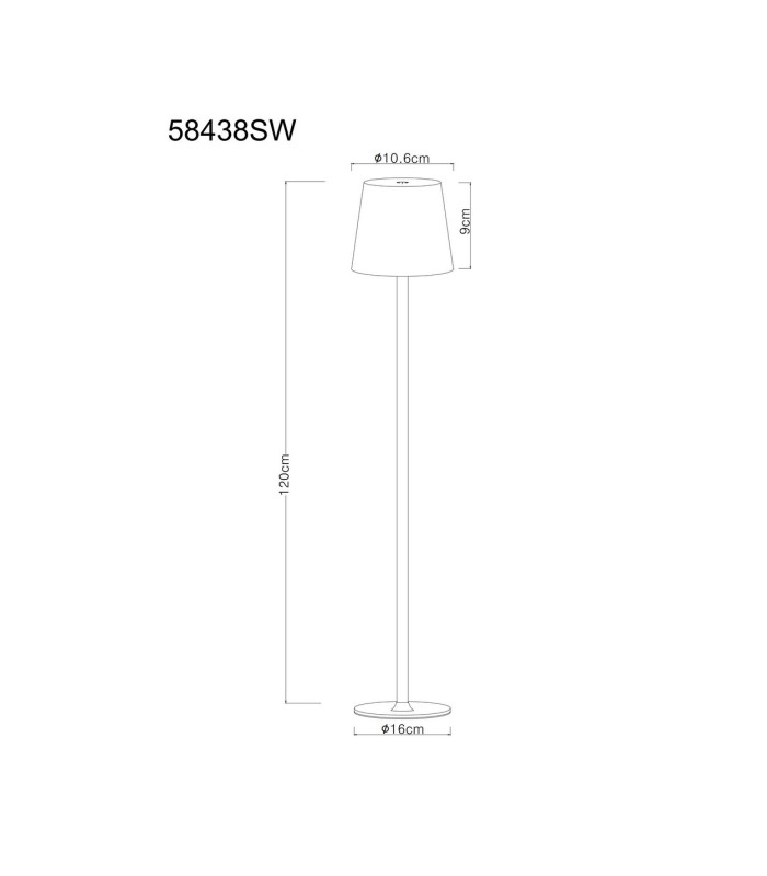 Vannie LED Integrated Floor Lamp White Matt IP44 LED Dimmable 3000K Touch Dimmer-11