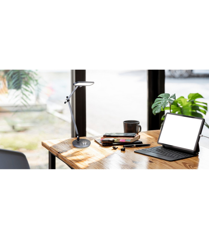 Berletta Desk Task Lamp Grey Dark LED Dimmable 3000-4000K Timer-12