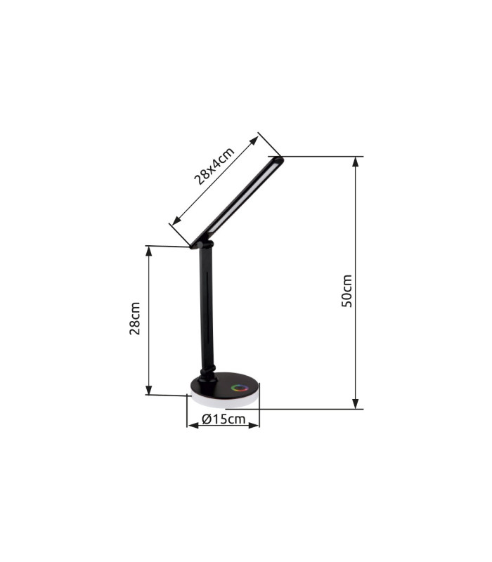 Geraldo Desk Task Lamp Matt Black LED 2700-4000K Touch Dimmer-17