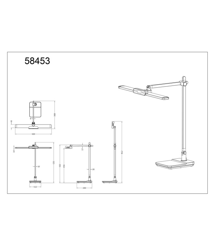Lopira Desk Task Lamp Aluminium LED Dimmable 3000-6500K Touch Dimmer-12