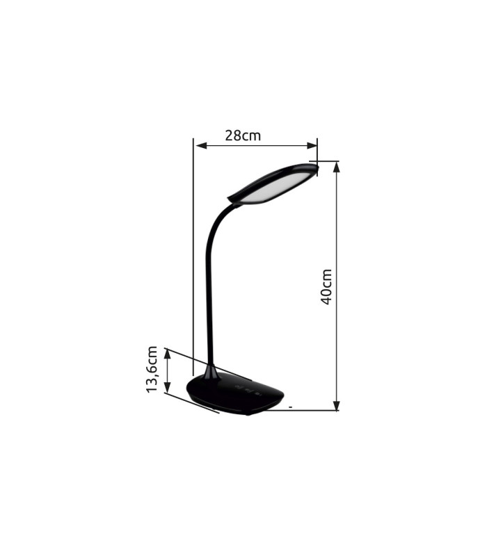 Botal Desk Task Lamp Black Glossy LED Dimmable 4000-6500K Touch Dimmer-13