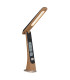 Averie Desk Task Lamp Wood Look Dark LED Dimmable 4000-3000K Touch Dimmer Clock-1