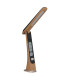 Averie Desk Task Lamp Wood Look Dark LED Dimmable 4000-3000K Touch Dimmer Clock-2