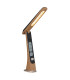 Averie Desk Task Lamp Wood Look Dark LED Dimmable 4000-3000K Touch Dimmer Clock-4