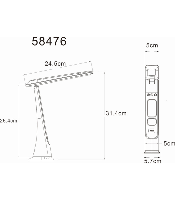 Averie Desk Task Lamp Wood Look Dark LED Dimmable 4000-3000K Touch Dimmer Clock-8