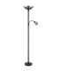 Blade Mother & Child Lamp Matt Black Smoke Glass Shade 1x E27-2