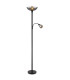 Blade Mother & Child Lamp Matt Black Smoke Glass Shade 1x E27-4