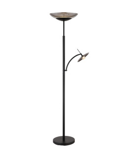 Sophia Mother & Child Lamp Matt Black Smoke Glass Shade LED 3000K Touch Dimmer-1