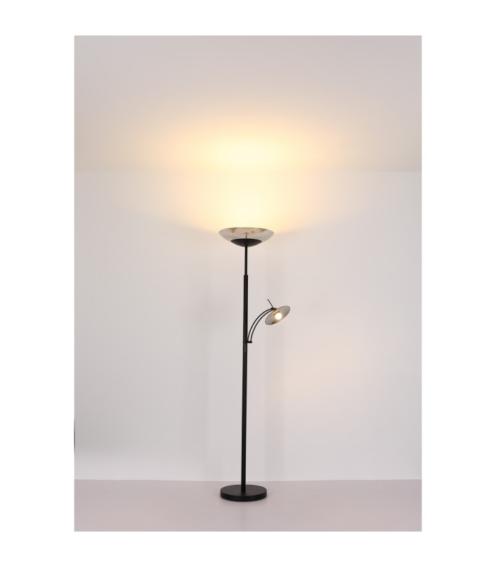 Sophia Mother & Child Lamp Matt Black Smoke Glass Shade LED 3000K Touch Dimmer-8