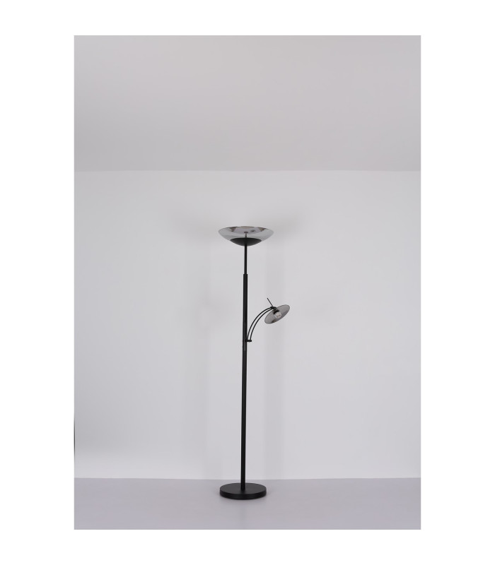 Sophia Mother & Child Lamp Matt Black Smoke Glass Shade LED 3000K Touch Dimmer-9