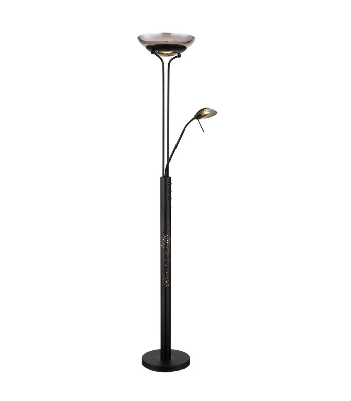 Merlinda Mother & Child Lamp Matt Black Smoke Glass Shade LED 3000K-1