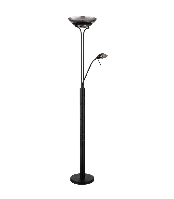 Merlinda Mother & Child Lamp Matt Black Smoke Glass Shade LED 3000K-2
