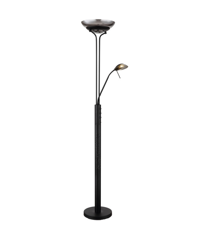 Merlinda Mother & Child Lamp Matt Black Smoke Glass Shade LED 3000K-6