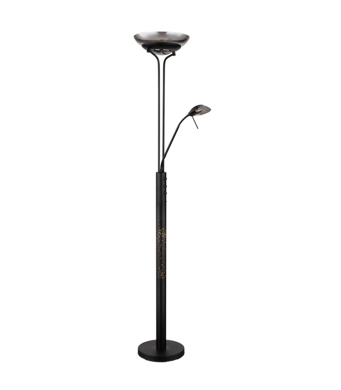 Merlinda Mother & Child Lamp Matt Black Smoke Glass Shade LED 3000K-7