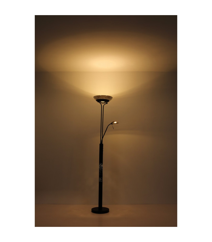 Merlinda Mother & Child Lamp Matt Black Smoke Glass Shade LED 3000K-8