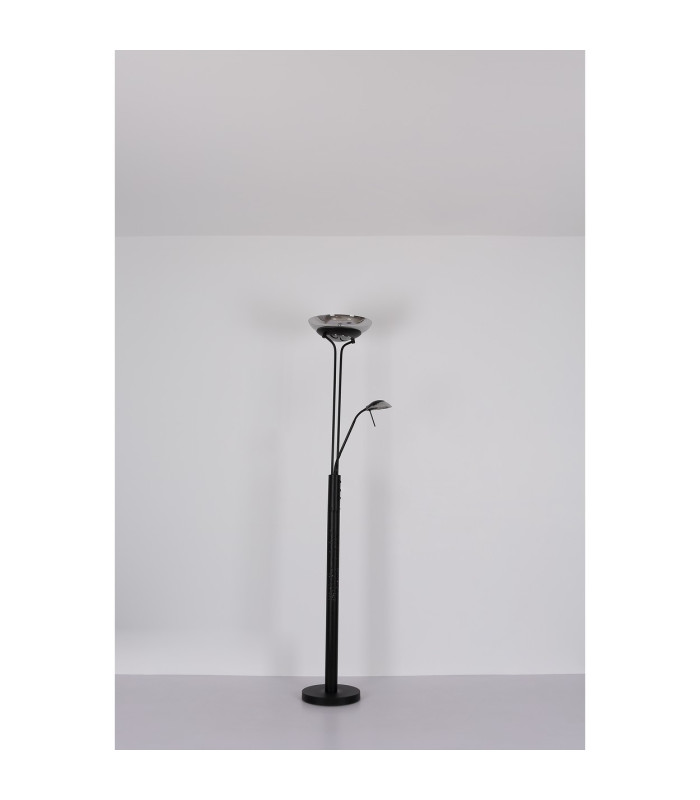 Merlinda Mother & Child Lamp Matt Black Smoke Glass Shade LED 3000K-10