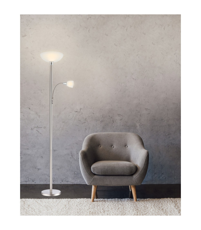 Blade Mother & Child Lamp Chrome Satined Alabaster Optic Glass Shade 1x E27 3000K-2