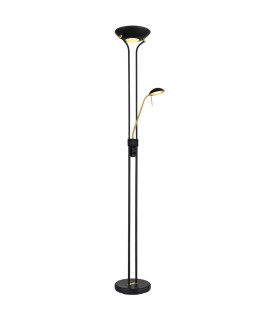 Leonas Mother & Child Lamp Matt Black Opal Glass Shade LED Dimmable 3000K-1