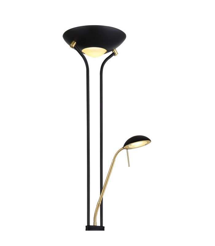 Leonas Mother & Child Lamp Matt Black Opal Glass Shade LED Dimmable 3000K-3