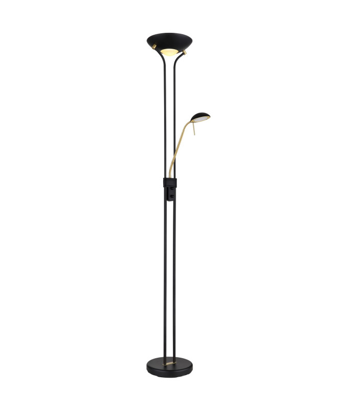 Leonas Mother & Child Lamp Matt Black Opal Glass Shade LED Dimmable 3000K-4