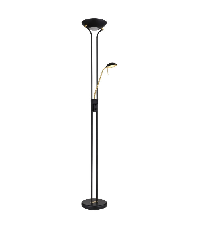Leonas Mother & Child Lamp Matt Black Opal Glass Shade LED Dimmable 3000K-5