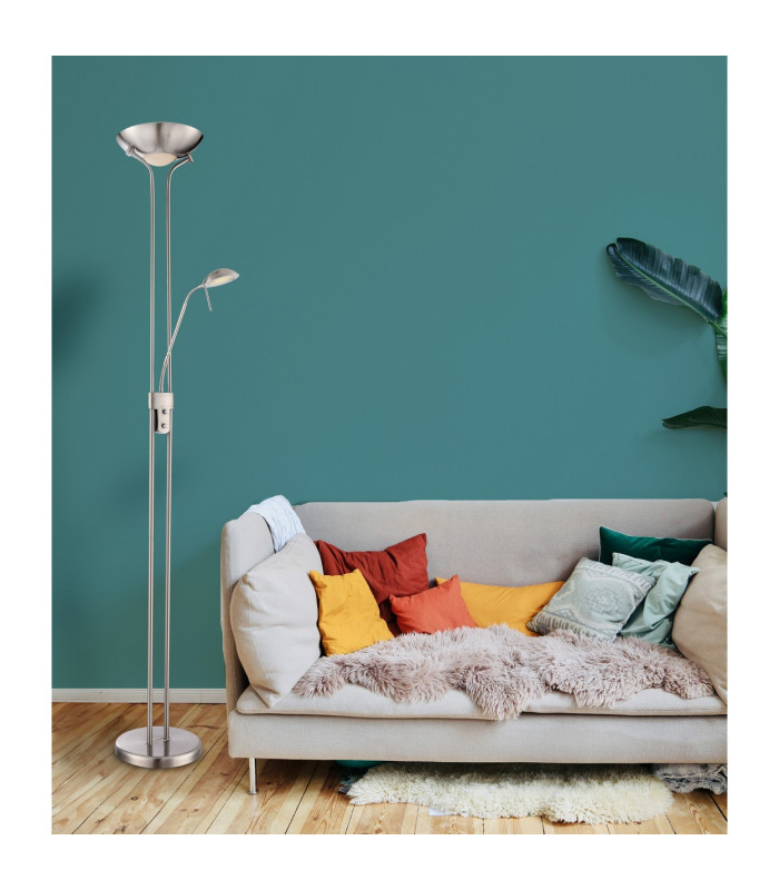 Leonas Mother & Child Lamp Nickel Matt Satined Glass Shade LED Dimmable 3000K-2