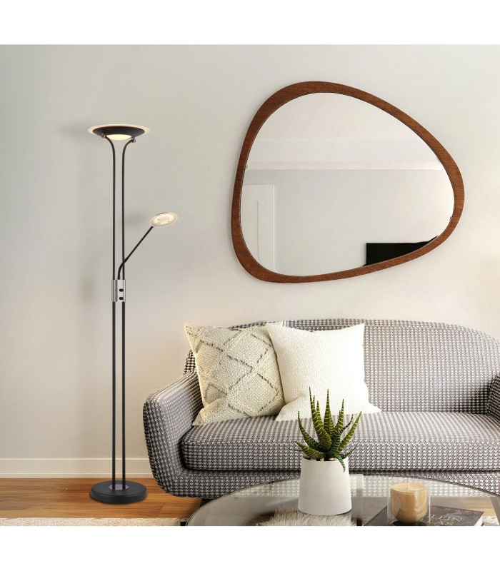 Tamika Mother & Child Lamp Matt Black Satined Glass Shade LED Dimmable 3000K-11