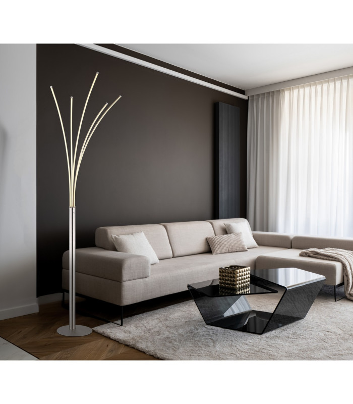 Bizzy LED Integrated Floor Lamp Nickel Matt LED 3000K-8