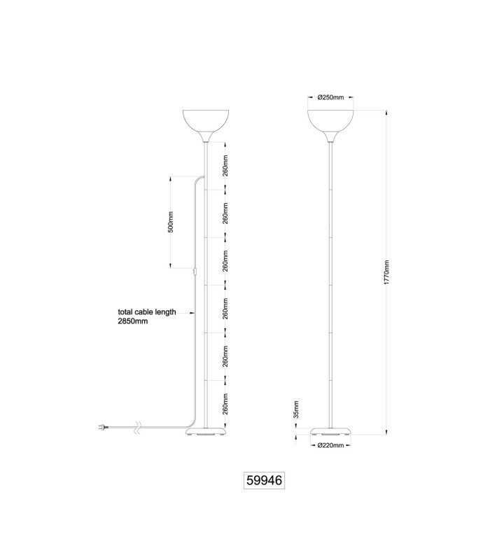 Wilbur Uplighter Floor Lamp Titanium Color Matt 1x E27-9
