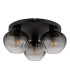 Toy Globe Ceiling Light Matt Black Smoke Glass Shade 3x E27-2
