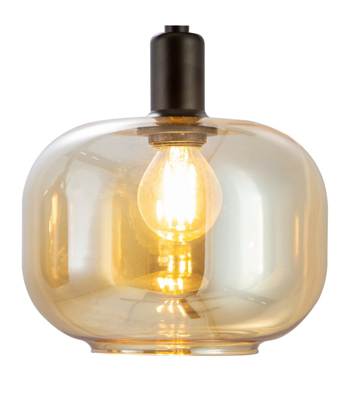 Telesto Ceiling Spotlight Bar Black Glass Shade 4x E14-2