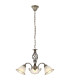 Odin Multi Arm Pendant Ceiling Light Old Brass Satined Glass Shade 3x E27-1