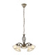 Odin Multi Arm Pendant Ceiling Light Old Brass Satined Glass Shade 5x E27-1