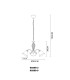 Odin Multi Arm Pendant Ceiling Light Old Brass Satined Glass Shade 5x E27-3