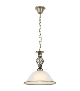 Odin Dome Pendant Ceiling Light Old Brass Satined Glass Shade 1x E27-1
