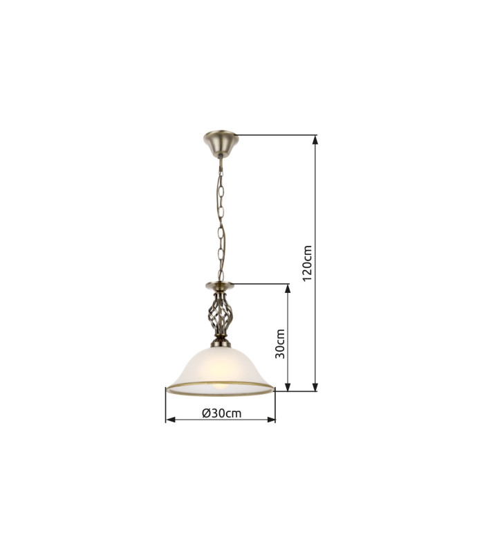 Odin Dome Pendant Ceiling Light Old Brass Satined Glass Shade 1x E27-4