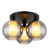 Ulf Shade Cluster Ceiling Light Matt Black Ball Smoke Glass Shade 3x E27-1
