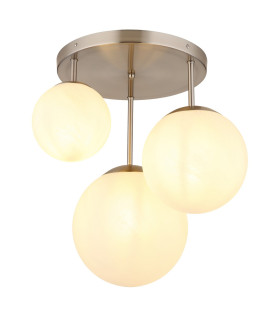 Kop Shade Cluster Ceiling Light Nickel Matt Balls Opal Alabaster Optic Glass Shade 3x E27-1