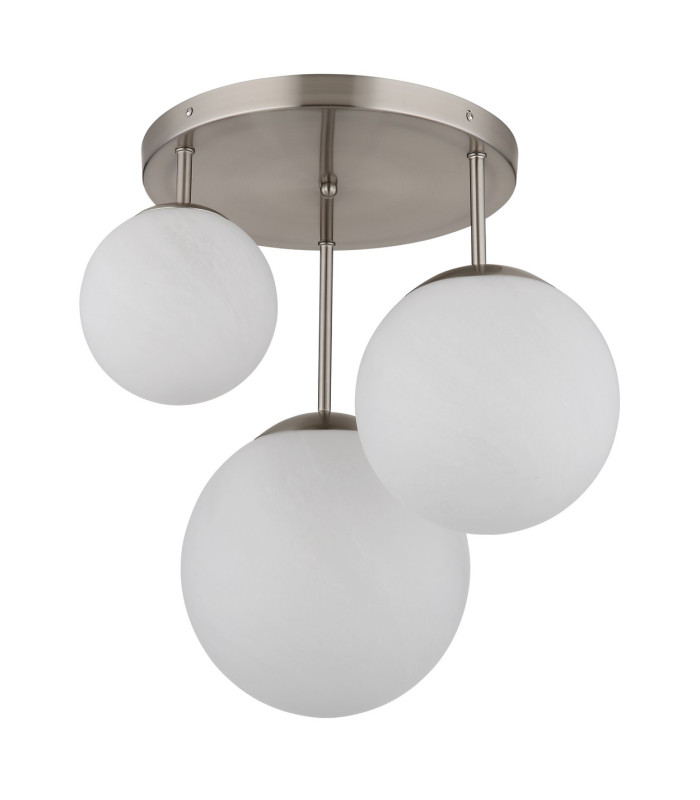 Kop Shade Cluster Ceiling Light Nickel Matt Balls Opal Alabaster Optic Glass Shade 3x E27-2