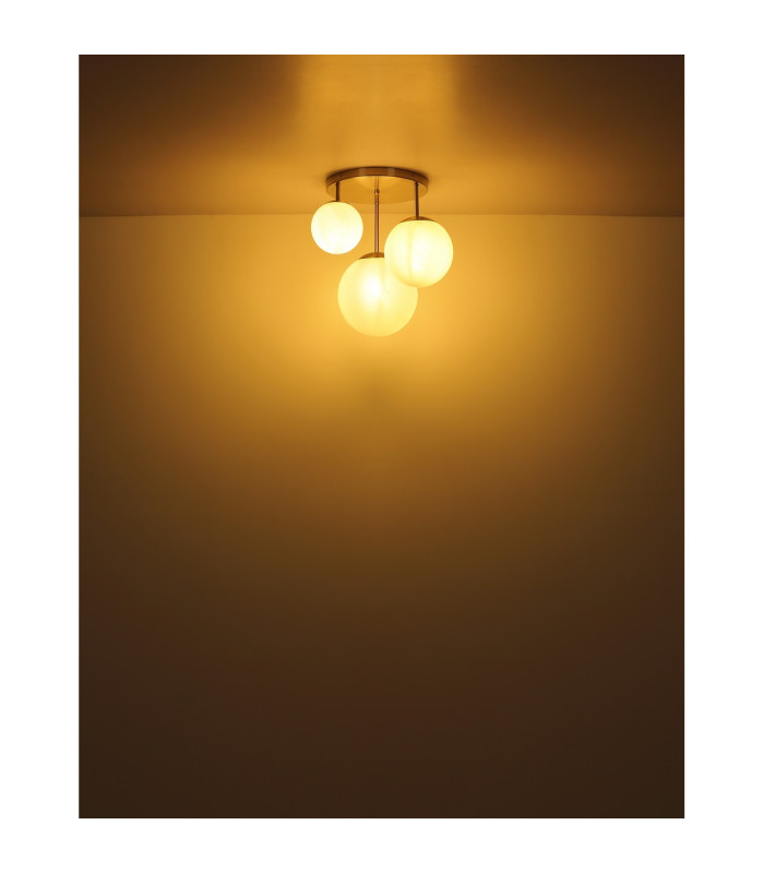 Kop Shade Cluster Ceiling Light Nickel Matt Balls Opal Alabaster Optic Glass Shade 3x E27-4