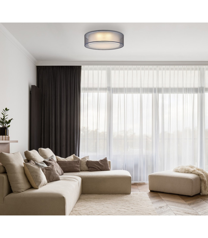 Chloe Cylindrical Ceiling Light Nickel Matt LED Dimmable 3000K-3