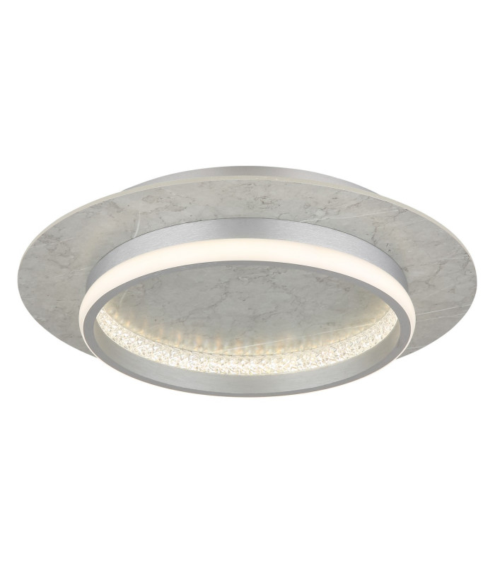 Mary 40cm Integrated LED Semi Flush Ceiling Light Silver Colored Matt LED Dimmable 2700-6500K Remote Control Timer-1
