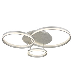Mary 3 Ring Integrated LED Semi Flush Ceiling Light Silver Colored Matt 3x LED Dimmable 2700-6500K Remote Control Timer-1
